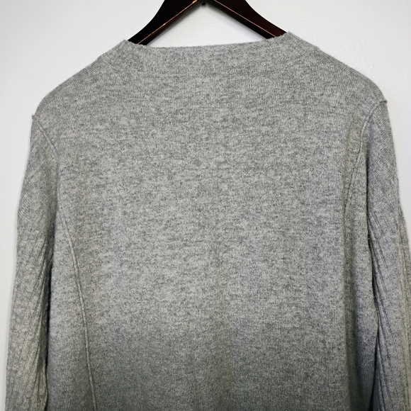 Splendid Divine Cashmere Sweater Gray Charcoal Dip Dye Ribbed Size Medium - Picture 7 of 14